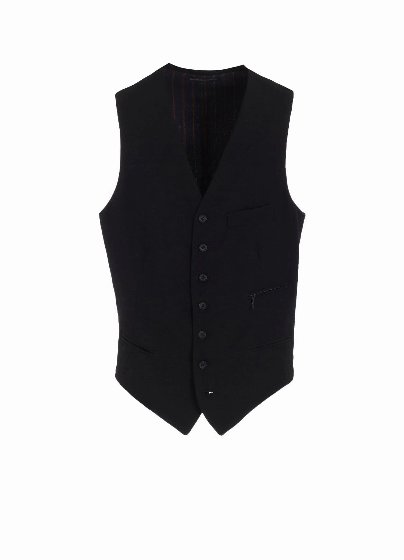 WOOL GABARDINE 7-BUTTON VEST Laser Cut Edges