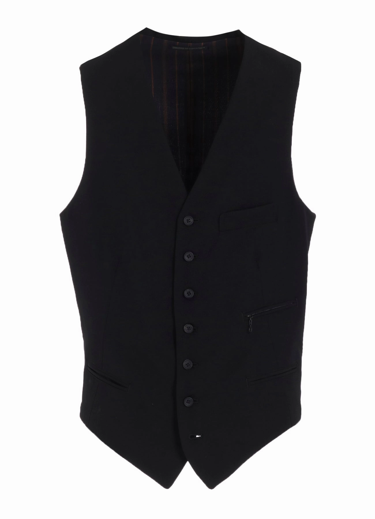 WOOL GABARDINE 7-BUTTON VEST Drop Shoulder easy move