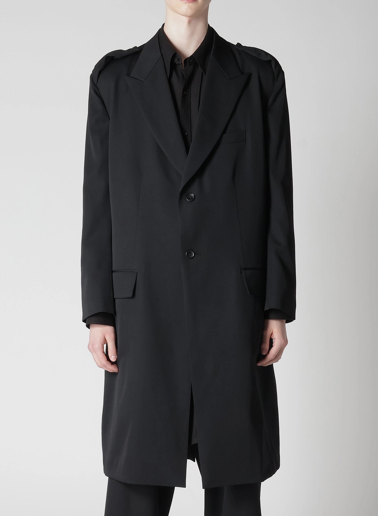 WOOL GABARDINE COTTON EPAULETTES JACKET Desire Checkered