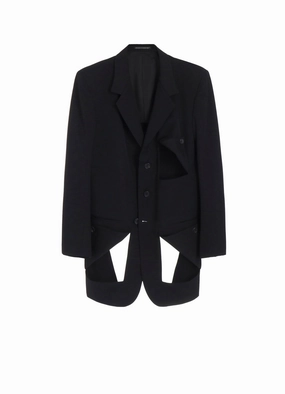 Tolerance WOOL GABARDINE DIAGONAL BUTTON JACKET