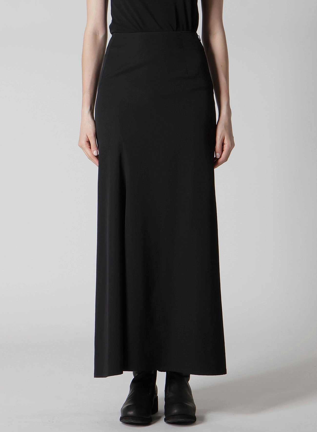 WOOL GABARDINE DIAGONAL CUTTING LONG SKIRT flowy style