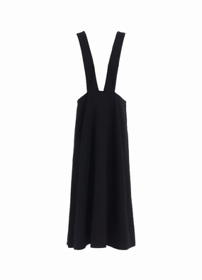 Recycled-Material WOOL GABARDINE LONG FLARE DRAPE DRESS