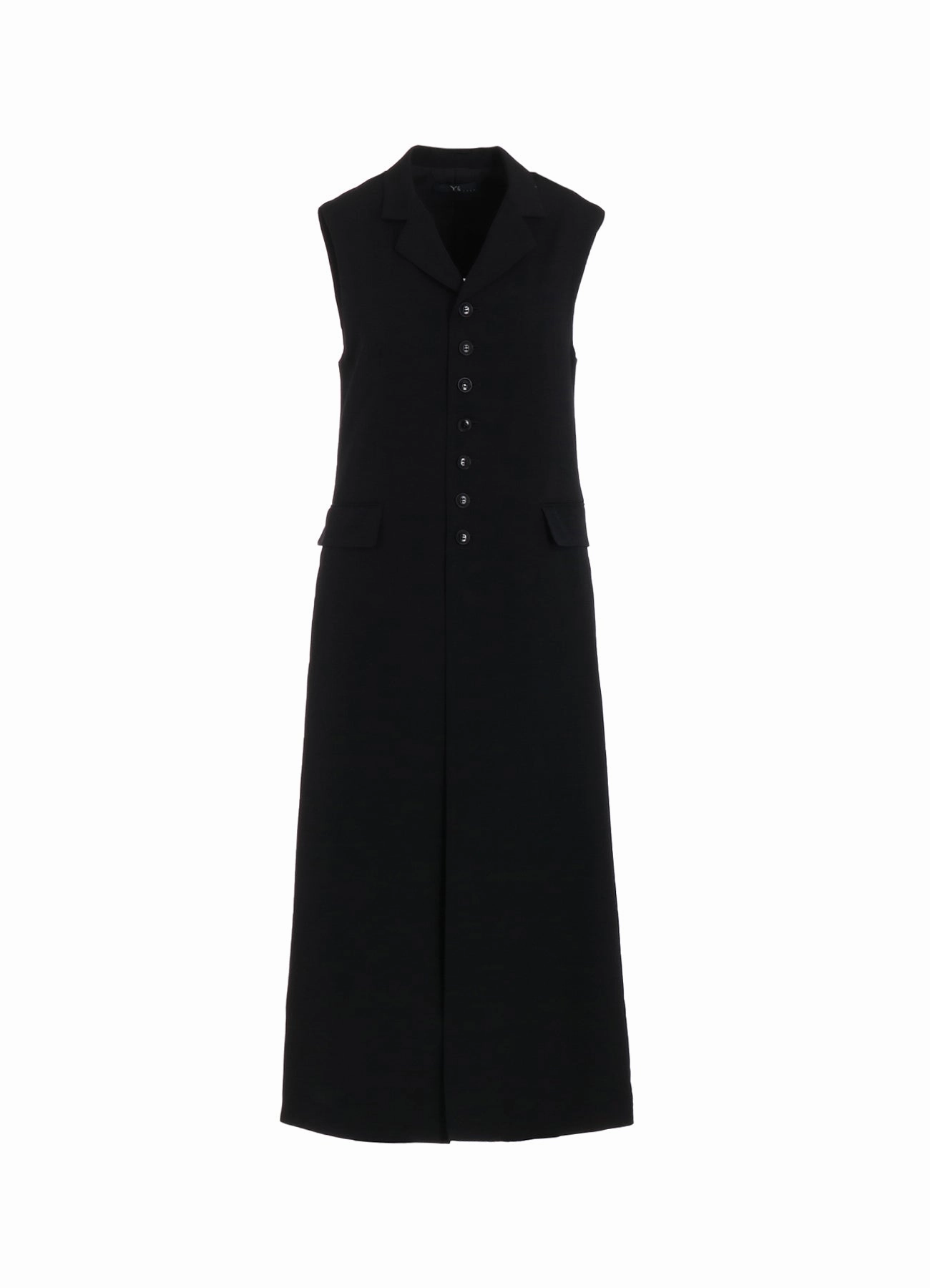 WOOL GABARDINE LONG VEST club Adjustable Waistband