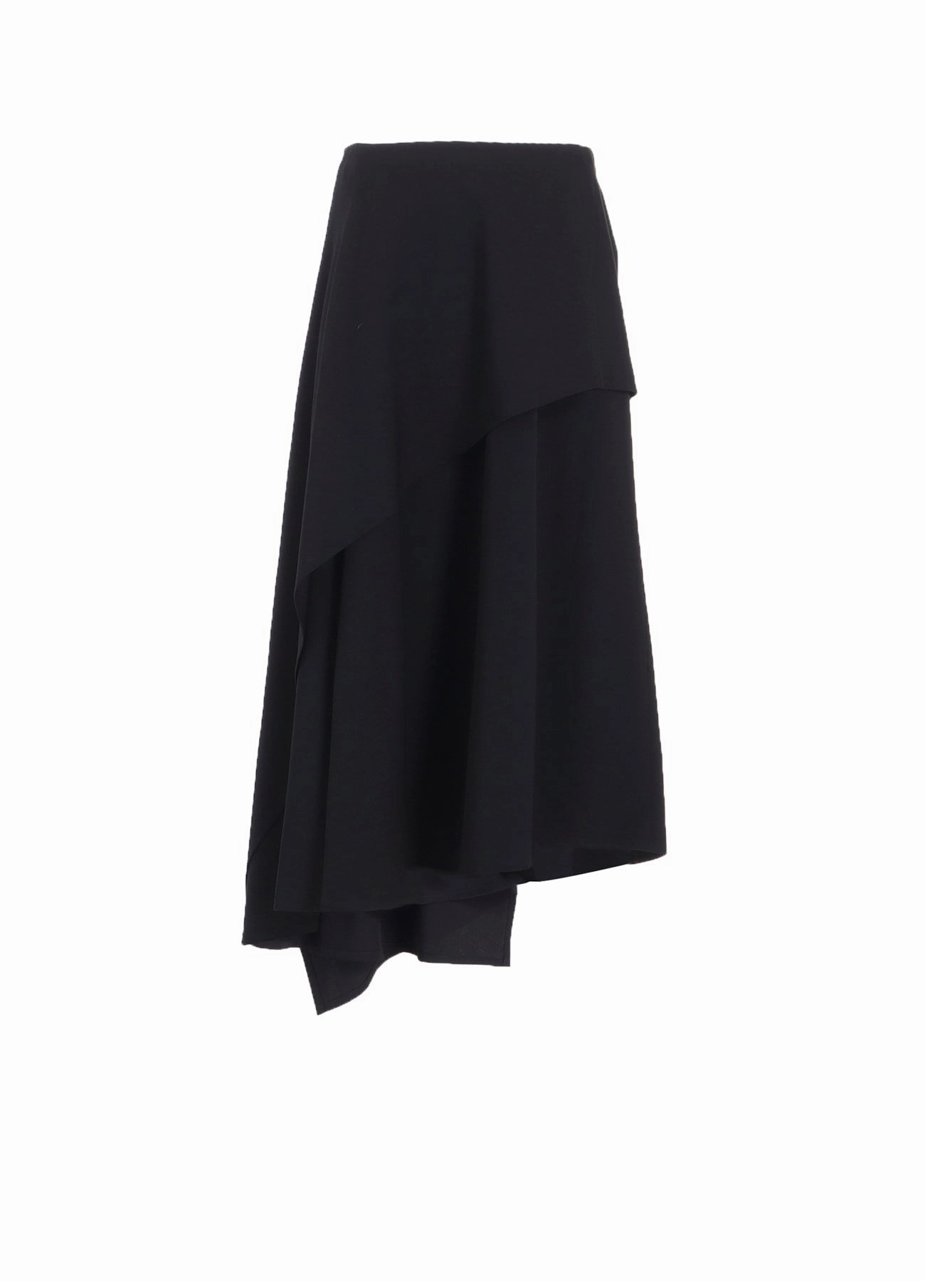 Fall Layer WOOL GABARDINE MIDDLE LENGTH ASYMMETRIC SKIRT