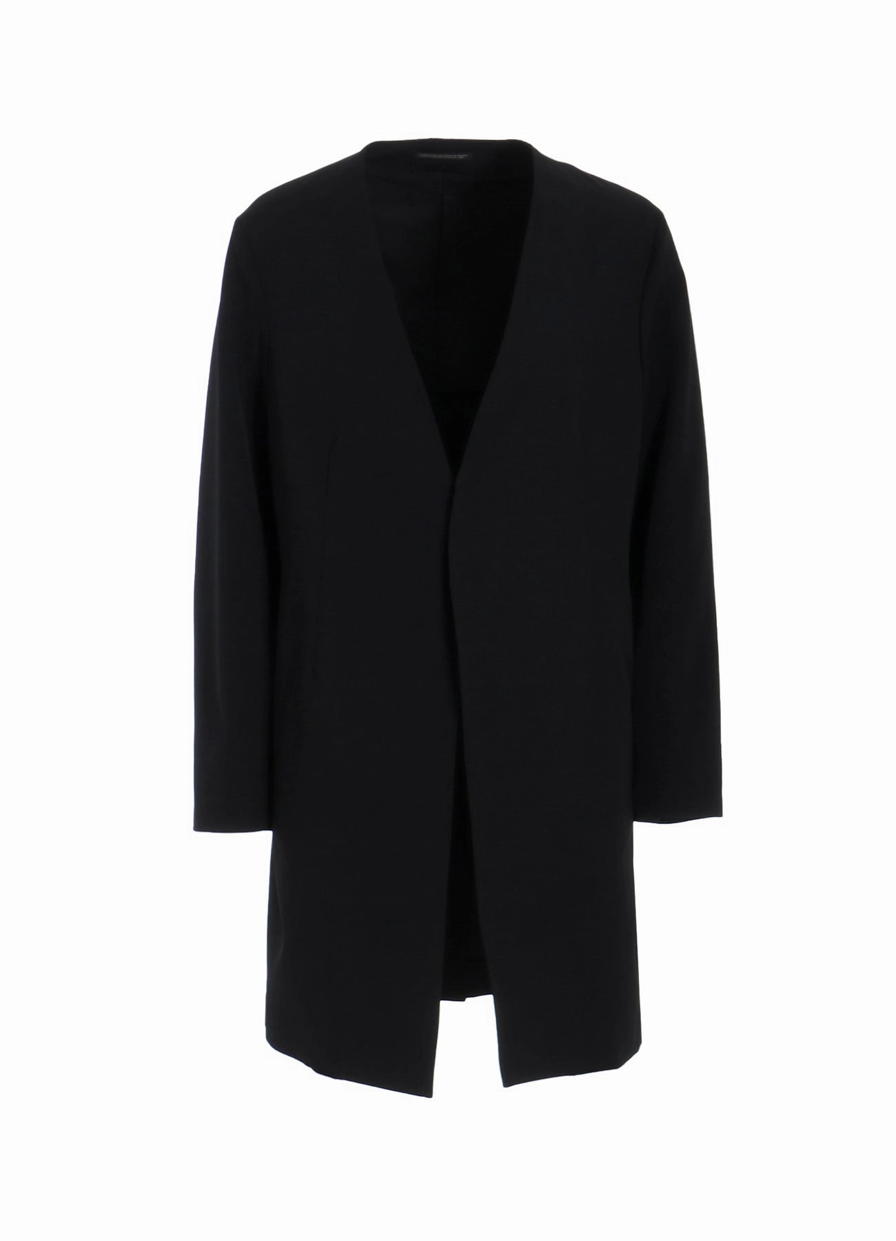 Hand washable WOOL GABARDINE NOCOLLAR JACKET