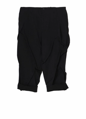 Relaxed fit wear WOOL GABARDINE RANDOM TACK PANTS