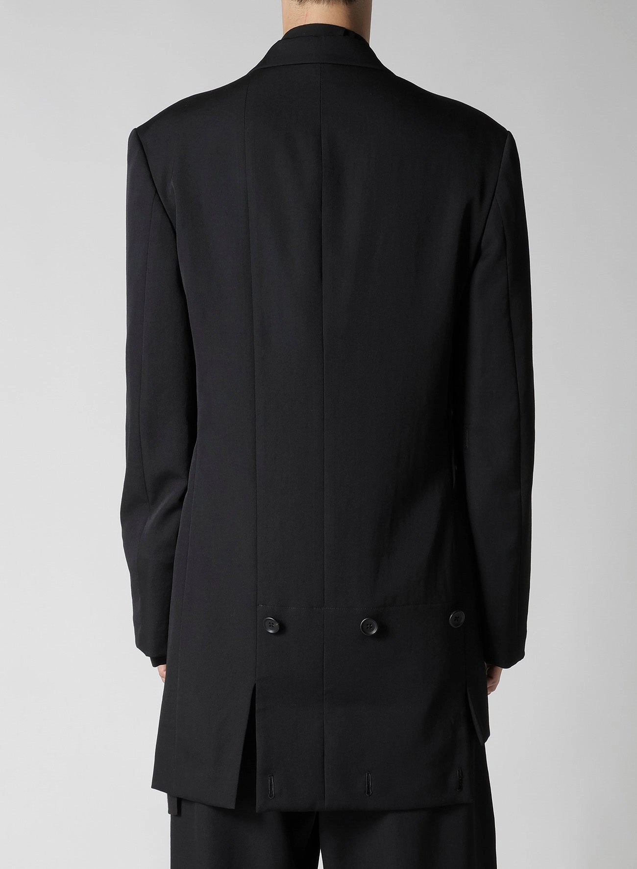 WOOL GABARDINE SLEEVE BUTTON ASYMMETRY JACKET Cozy Touch