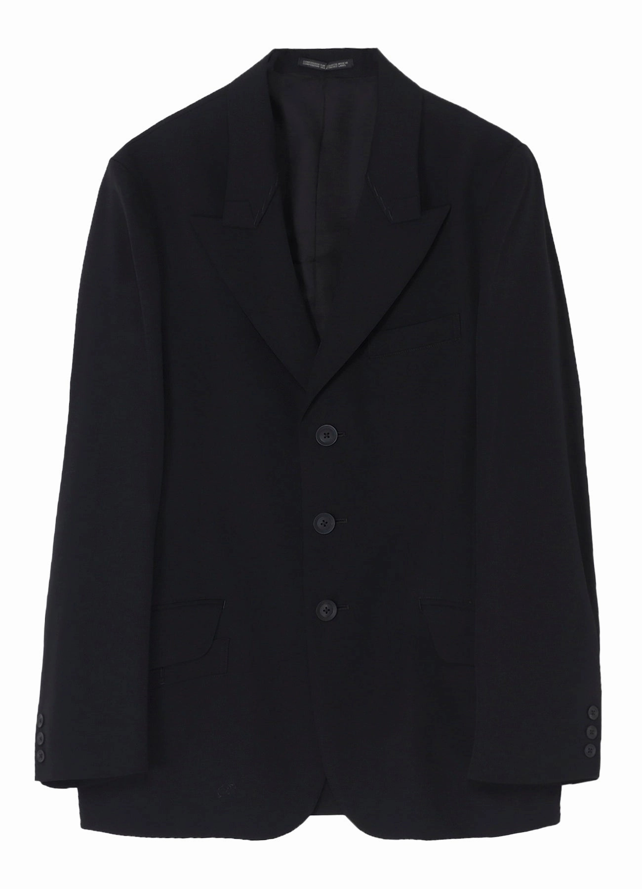 WOOL GABARDINE STITCH LAPEL JACKET Collaborate Light Reflective Trims