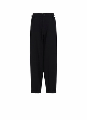 WOOL GABARDINE WAIST GATHERED PANTS Seasonal Wear Comfy Movement