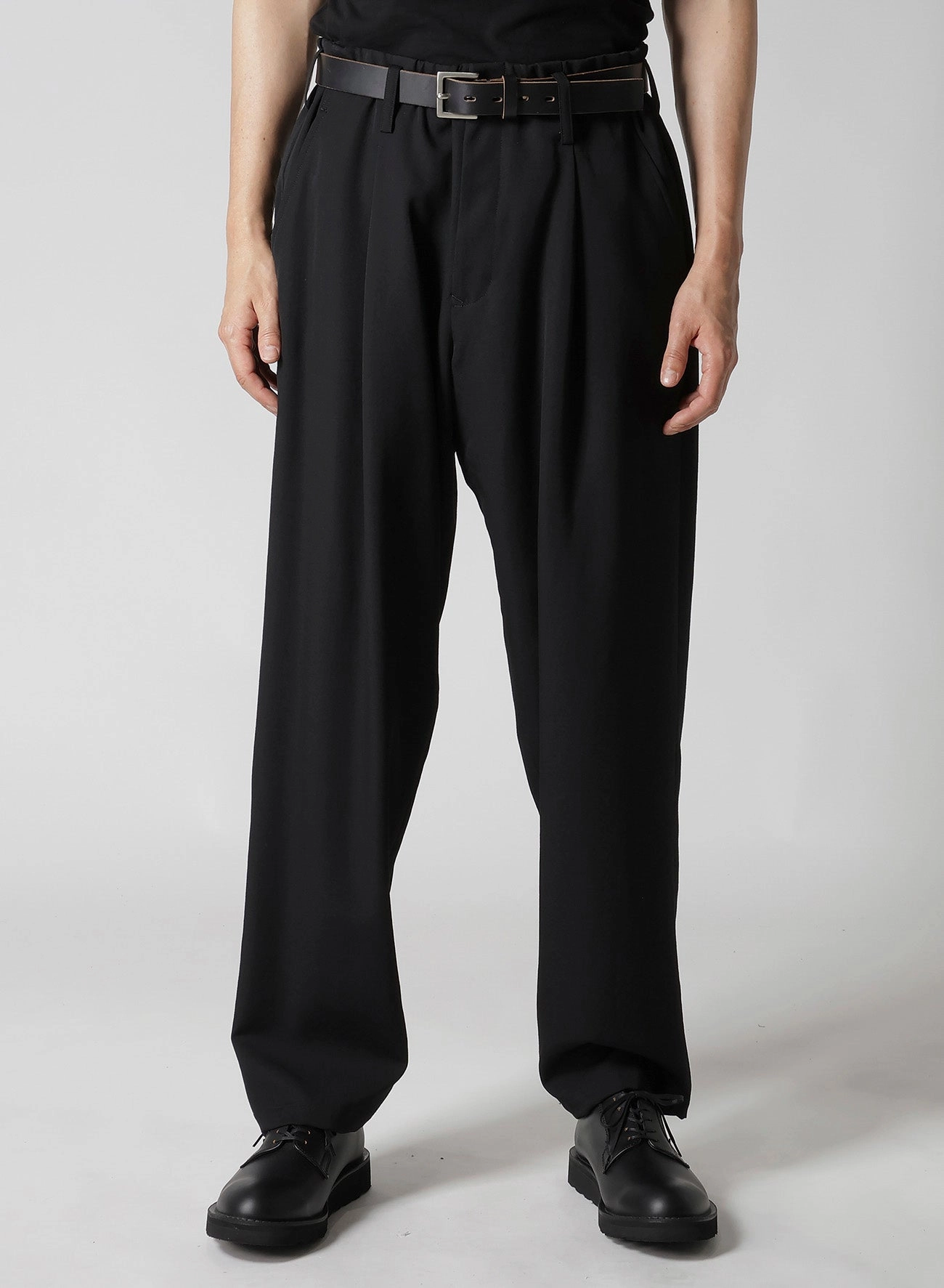 Easy Movement WOOL GABARDINE WAIST STRING PANTS