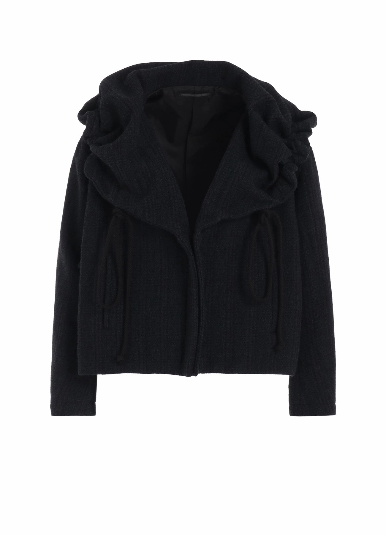 WOOL PLAID PATTERN GATHERED JACKETS autumn season Reinforced Shoulder Panels