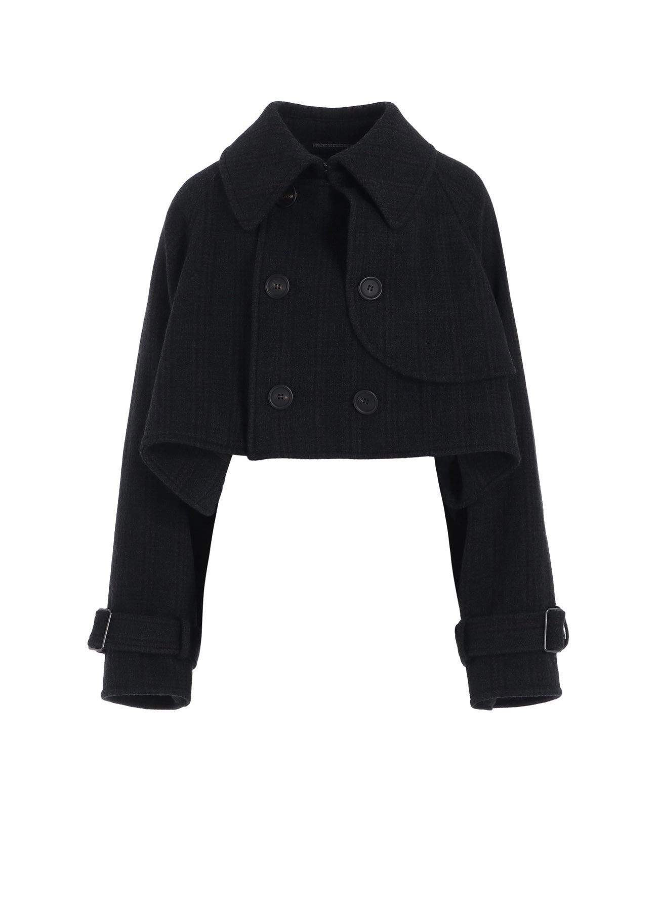 Unique Piece home - party WOOL PLAID PATTERN SHORT COAT