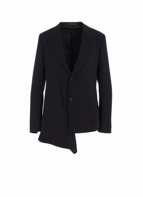 Minimalist WOOL SERGE RIGHT CLOTH ASYMMETERIC JACKET