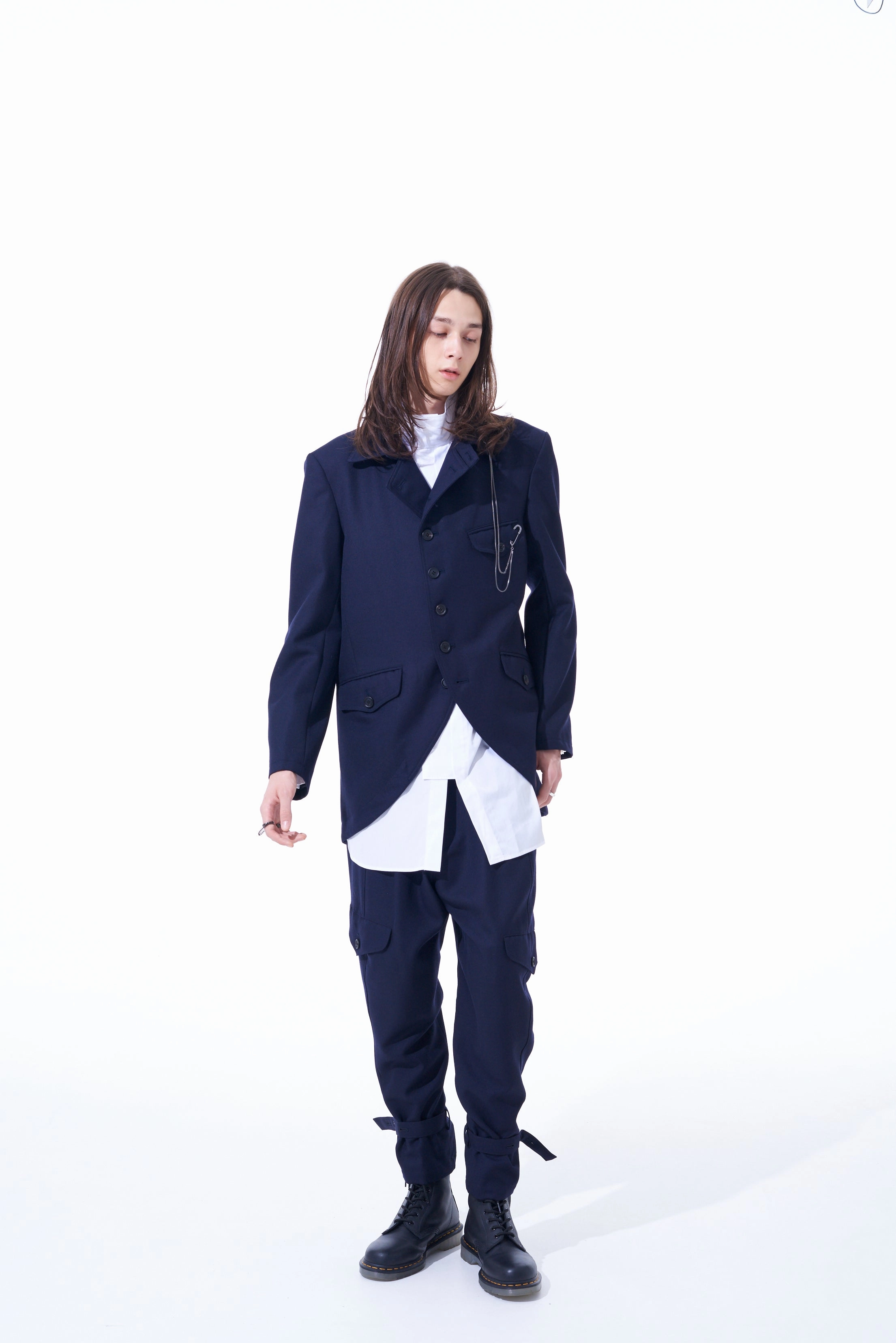 Thermal Insulation Layer Chic Style WOOL SURGE SEMI-DOUBLE-BREASTED JACKET