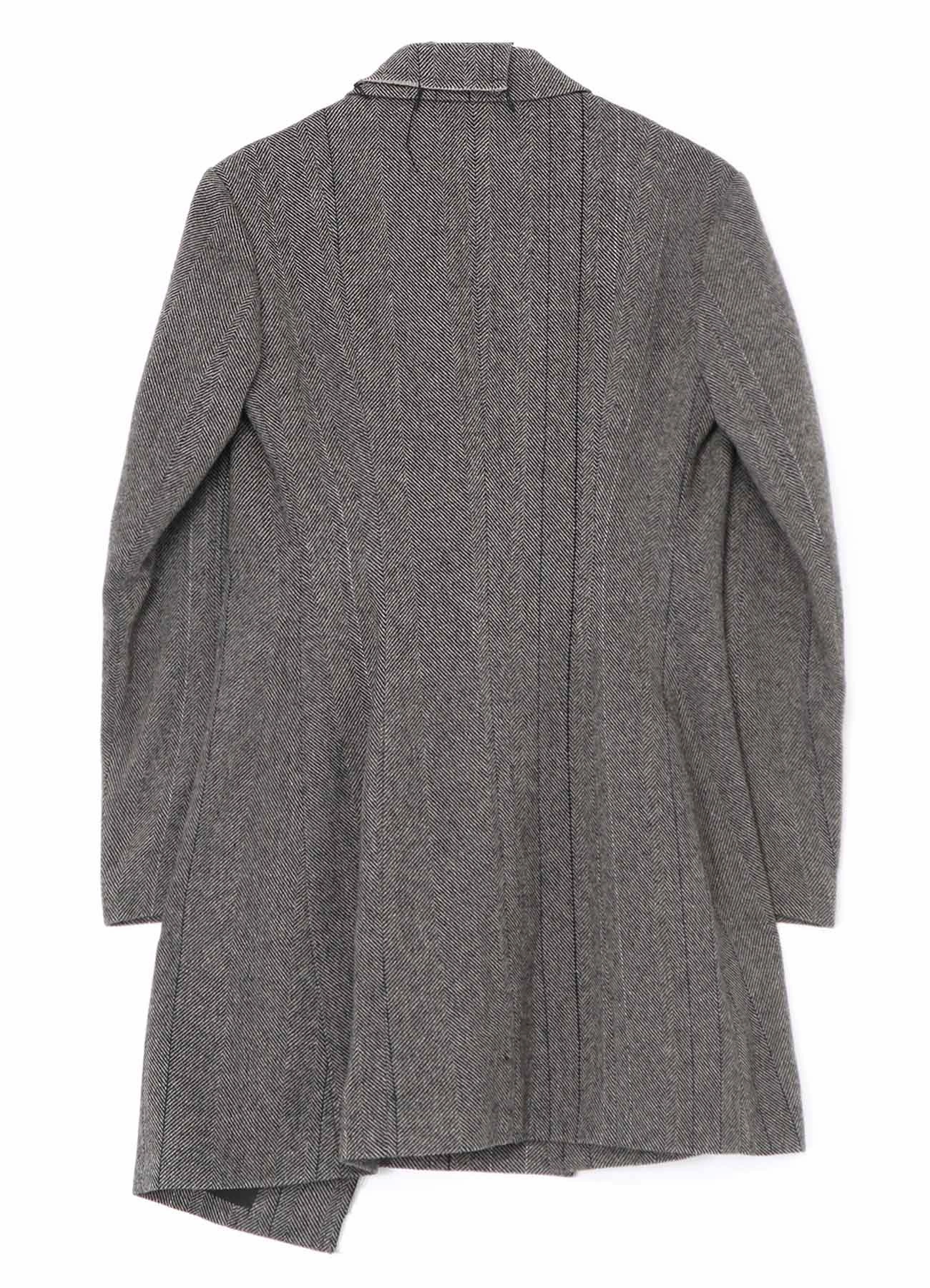 Abrasion Resistant Surface WOOL TWEED DOUBLE LEFT FRONT JACKET