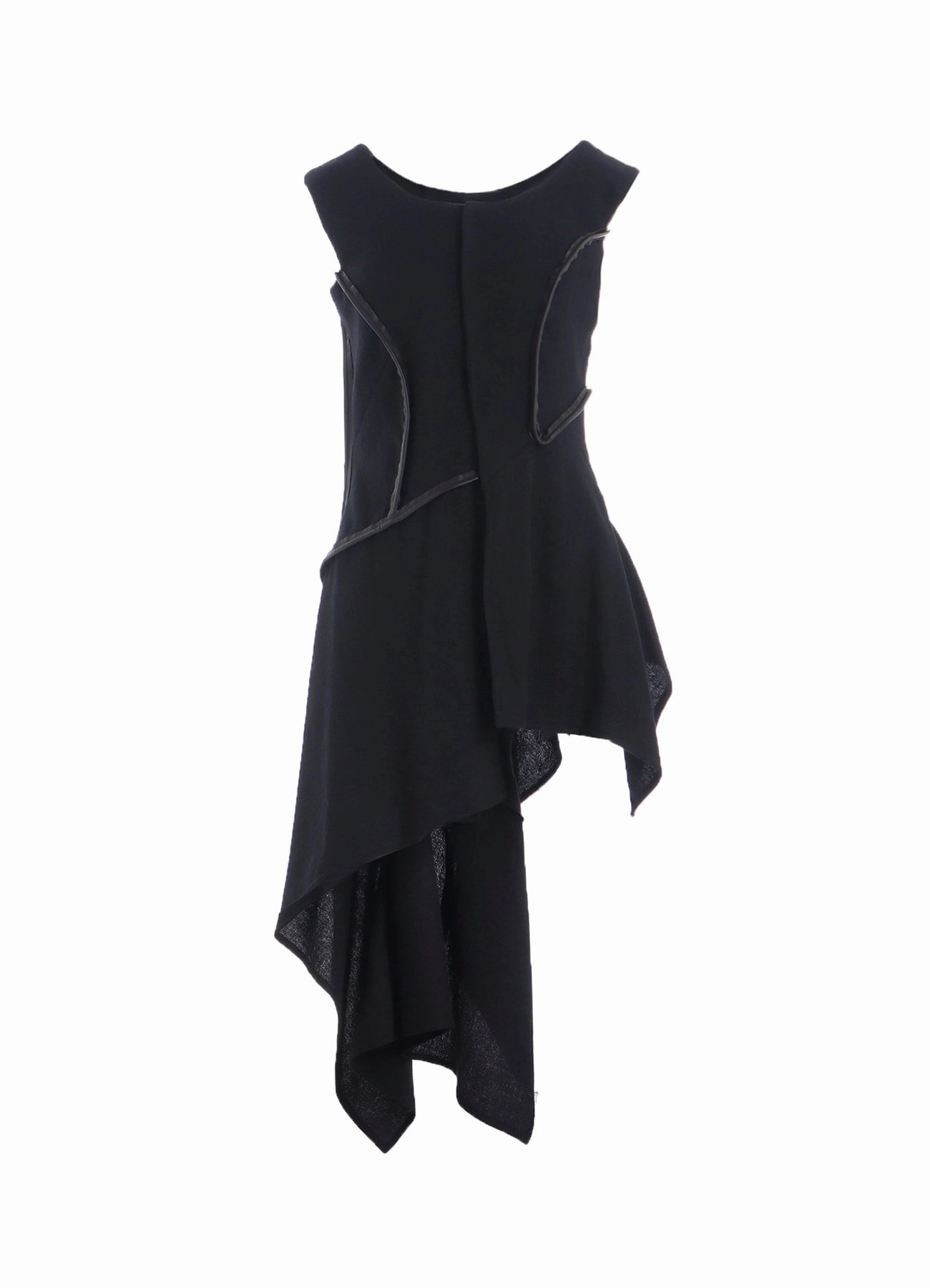 Built-In-Slip Grace Soft WOOL VIYELLA LEATHER PIPING DRESS