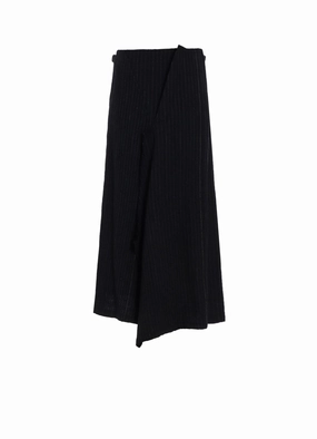 WOOL PINSTRIPE LEFT SIDE PATCH SKIRT PANTS Tailored Fit