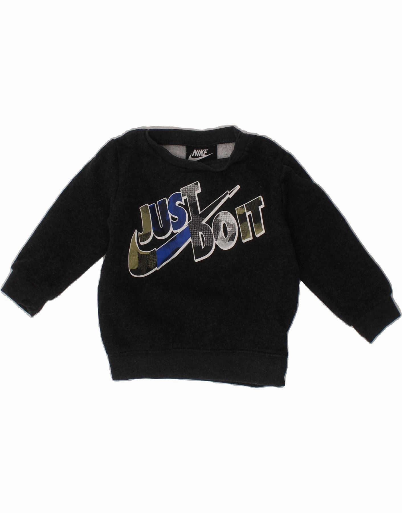 Soft Finish FrayResistant Edging NIKE Baby Boys Graphic Sweatshirt Sweatshirt Jumper 9-12 Months Black