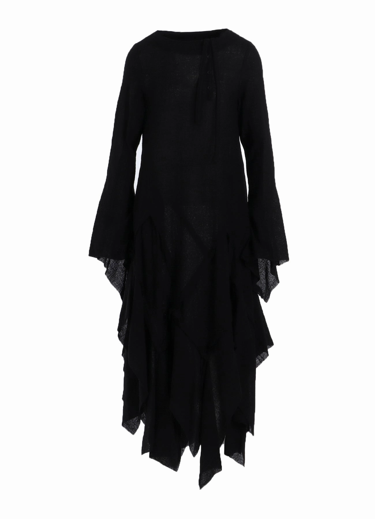 City Friendly Calm Grace WOOL GAUZE FRILLED DRESS