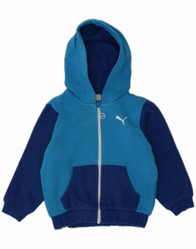 PUMA Baby Boys Zip Hoodie Sweater 12-18 Months Blue Colourblock Multi Layer Weaving Multi Panel