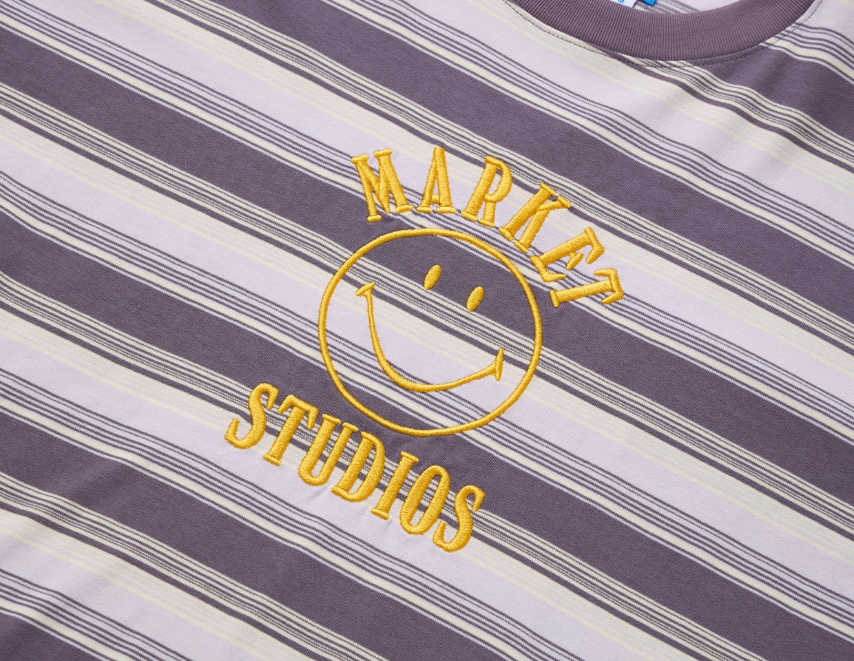 Market Smiley Lockup Striped T-Shirt / Lavender TemperatureControl Fabric