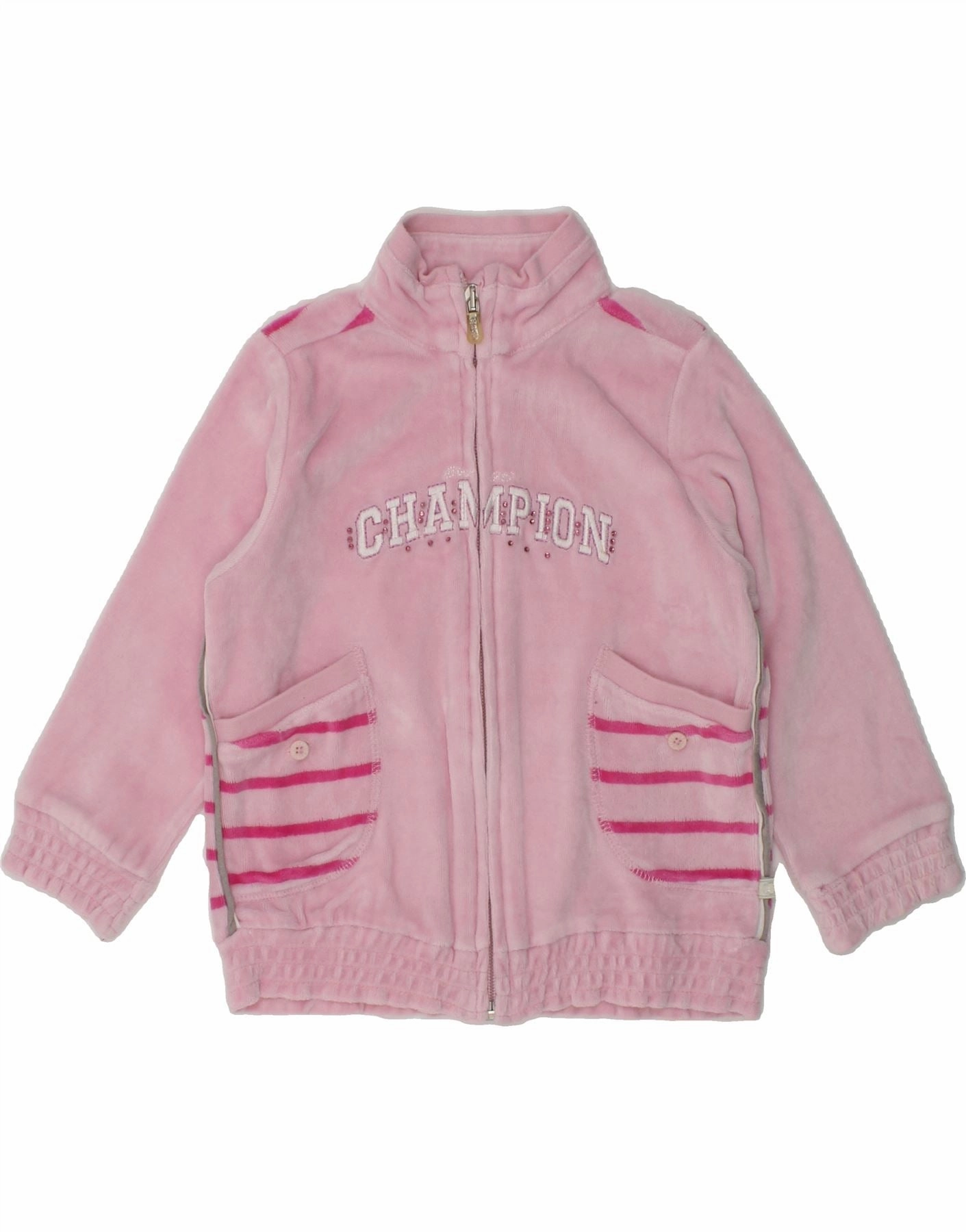 CHAMPION Baby Boys Graphic Tracksuit Top Jacket 18-24 Months Large Pink Clean Finish Efficient Protection