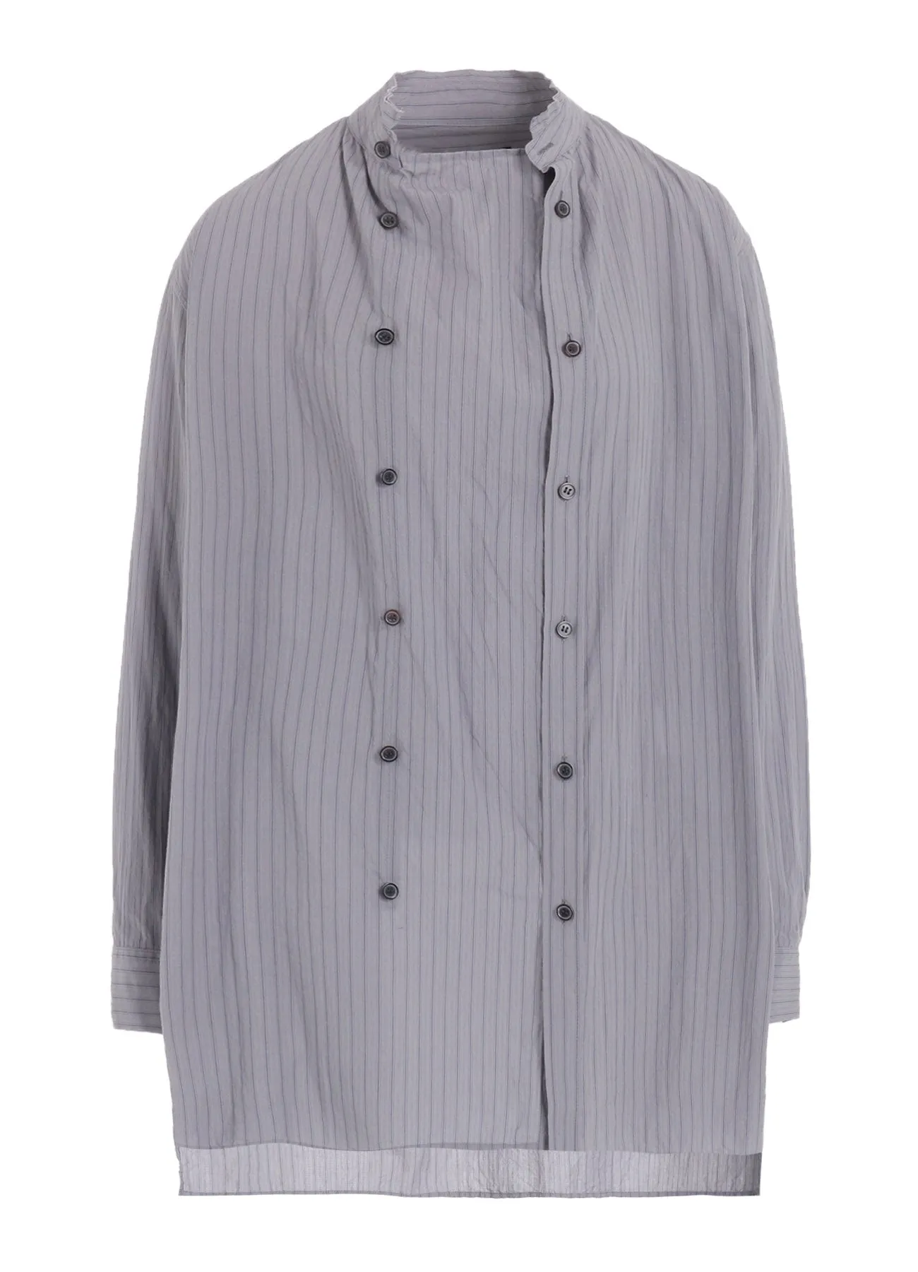 DOBBY STRIPE RIGHT FRONT DOUBLED SHIRT Smooth Texture Moisture Wicking Layer