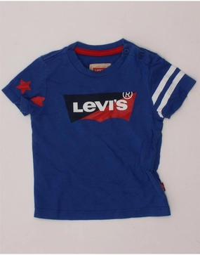 Hooded Neckline Organic Cotton LEVI'S Baby Boys Graphic T-Shirt Top 9-12 Months Blue Cotton