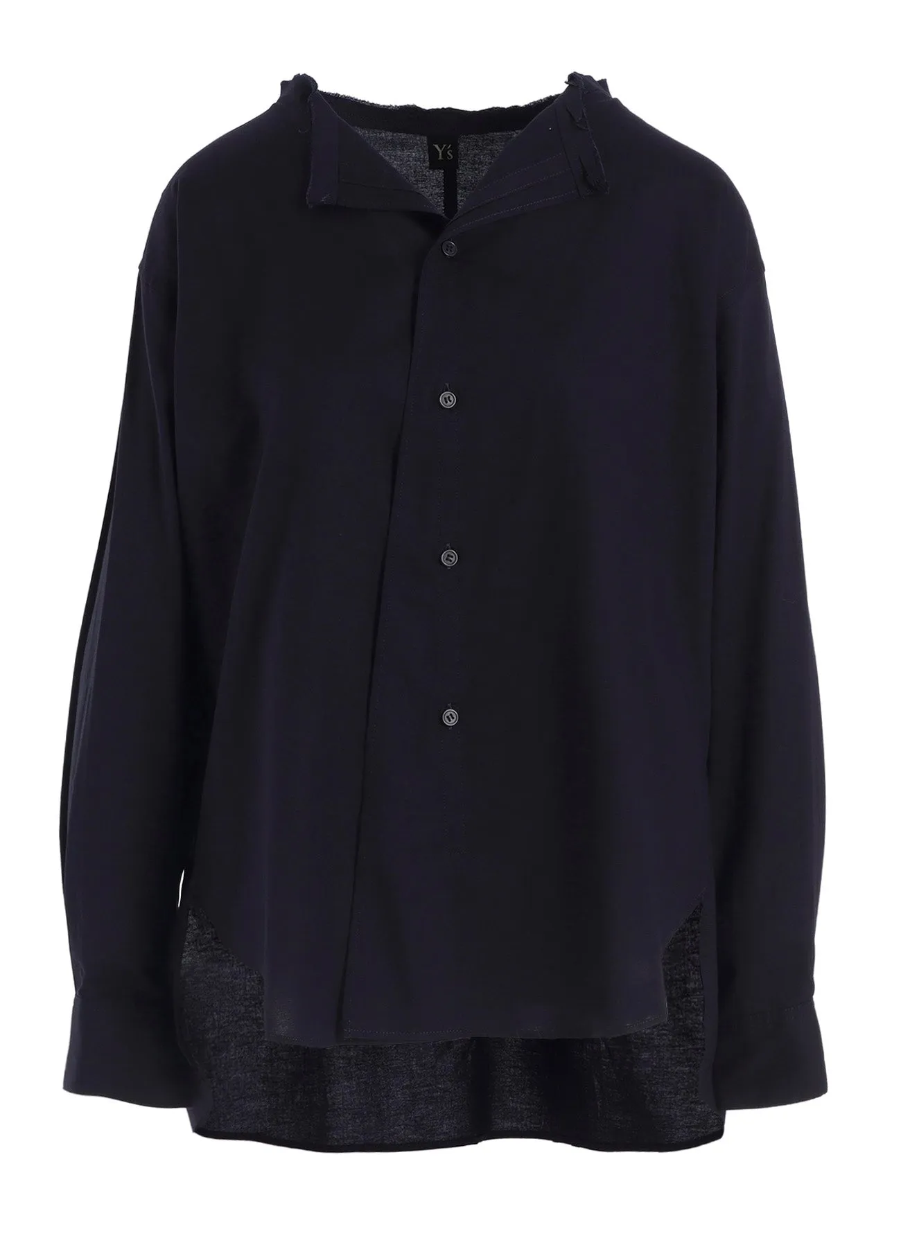 Water Repellent Finish Multipocket Style [Y's BORN PRODUCT] THIN COTTON TWILL FRINGE COLLAR BLOUSE