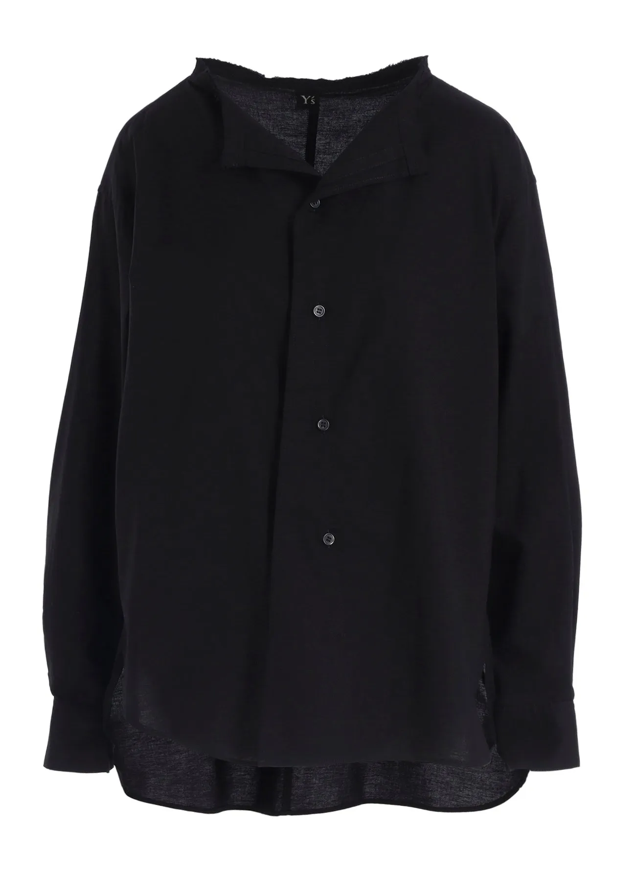 Split hem Water Repellent Finish [Y's BORN PRODUCT] THIN COTTON TWILL FRINGE COLLAR BLOUSE