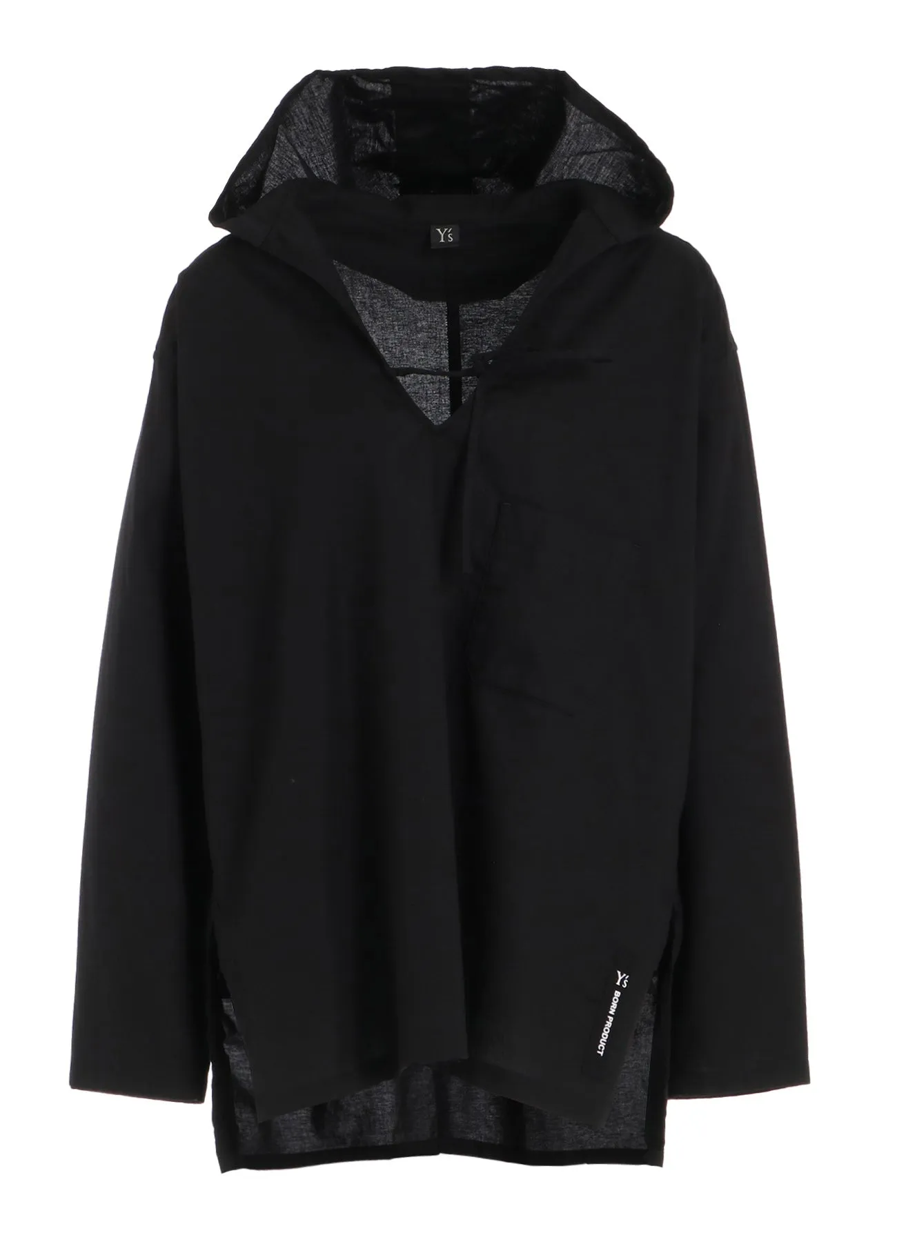 Winter Fashion Reinforced Hems [Y's BORN PRODUCT] THIN COTTON TWILL HOODIE PULL OVER