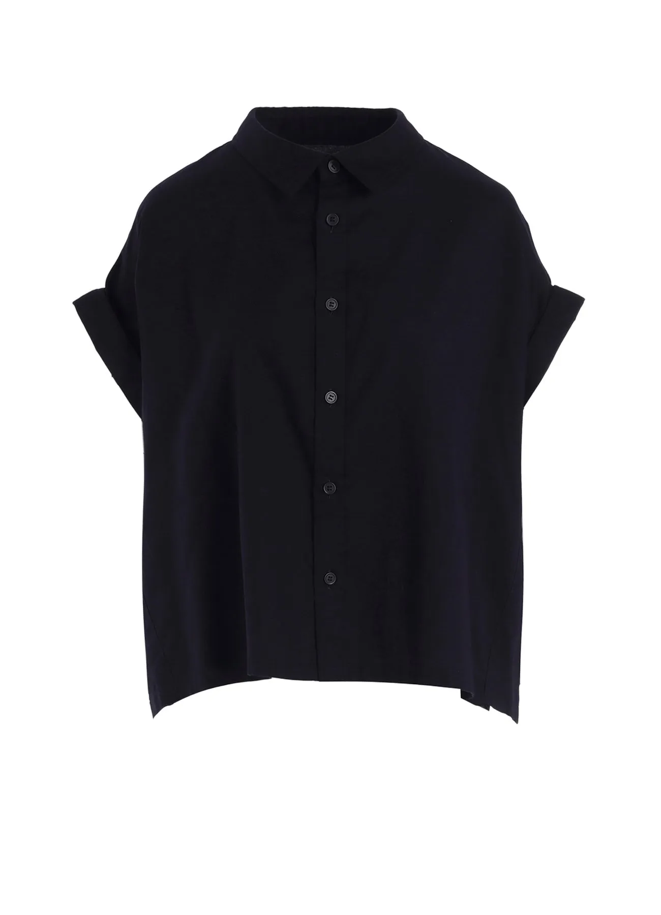 Dressy look [Y's BORN PRODUCT] THIN COTTON TWILL SHORT SLEEVE BLOUSE