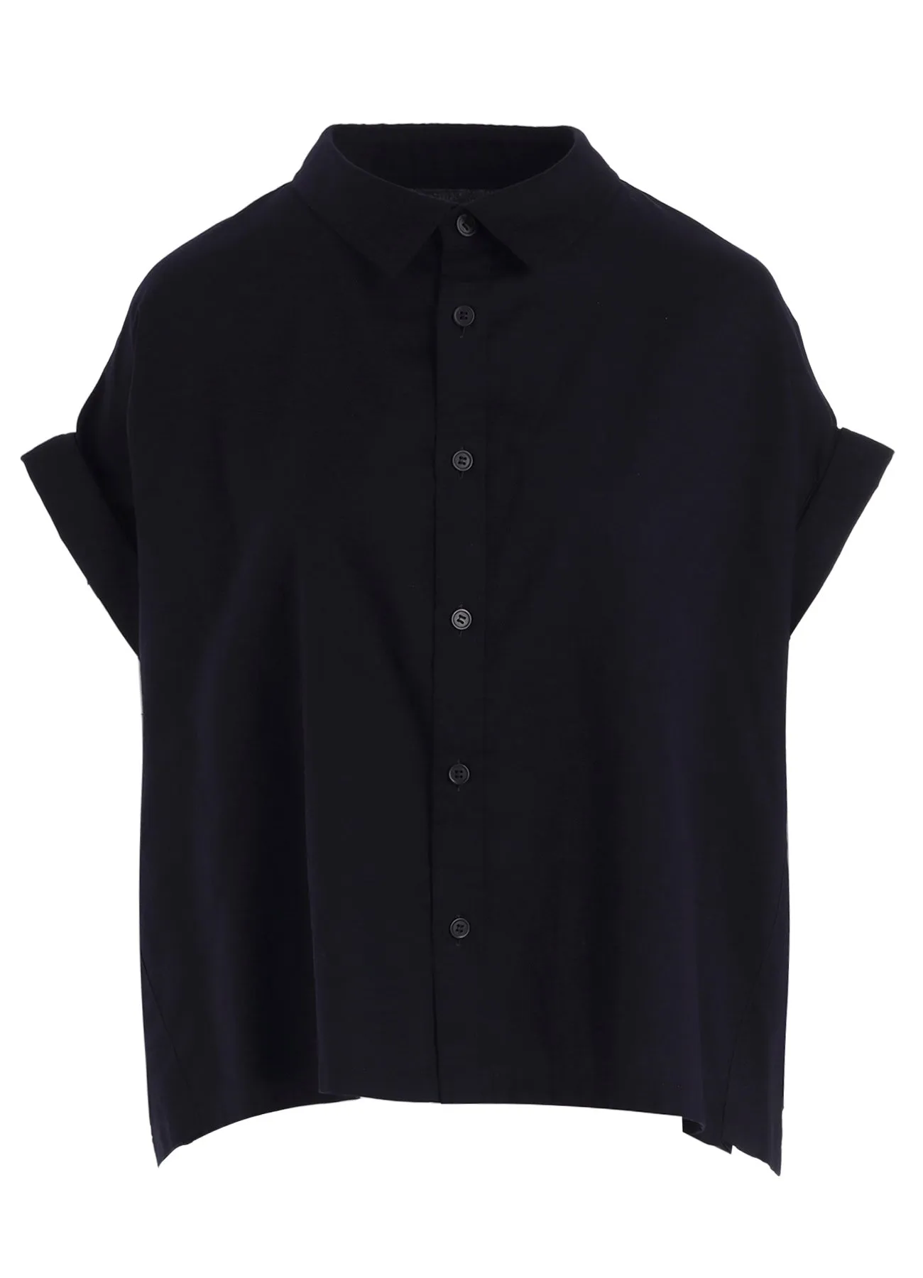 Edgy Fashion [Y's BORN PRODUCT] THIN COTTON TWILL SHORT SLEEVE BLOUSE