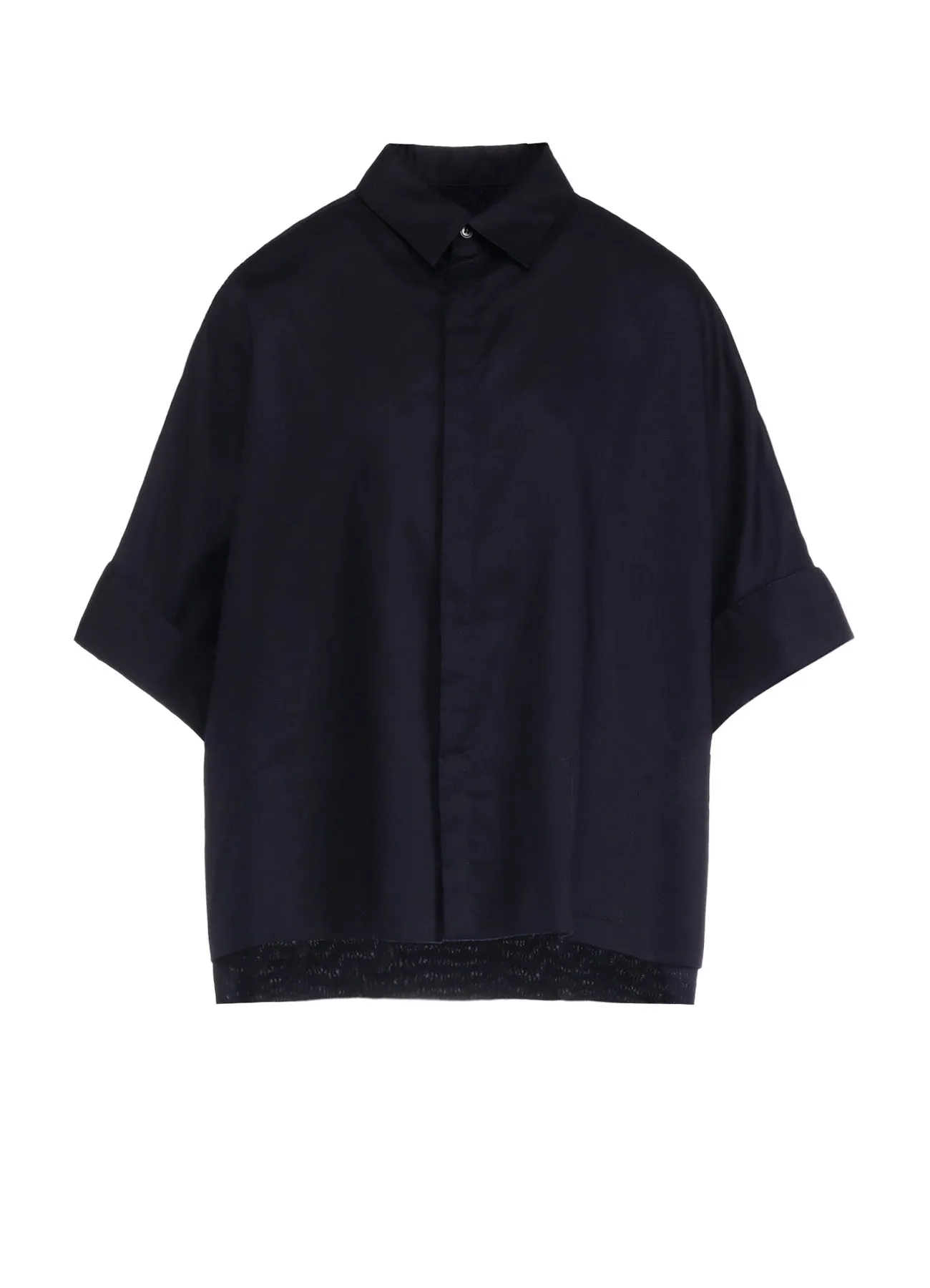 [Y's BORN PRODUCT] THIN COTTON TWILL WIDE CUFF SHIRT High-Quality Craftsmanship Stretchable Material