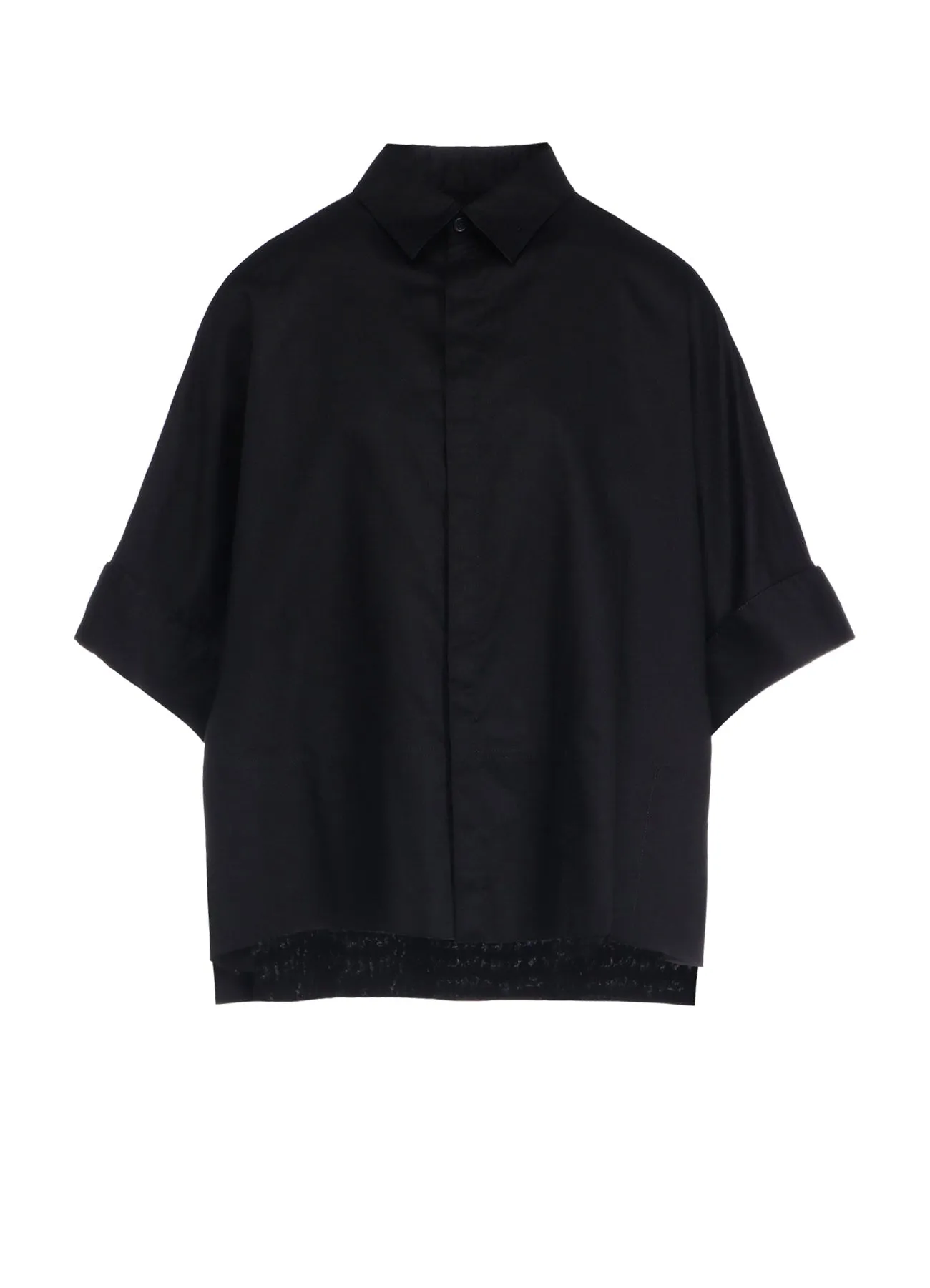 [Y's BORN PRODUCT] THIN COTTON TWILL WIDE CUFF SHIRT high-low hem