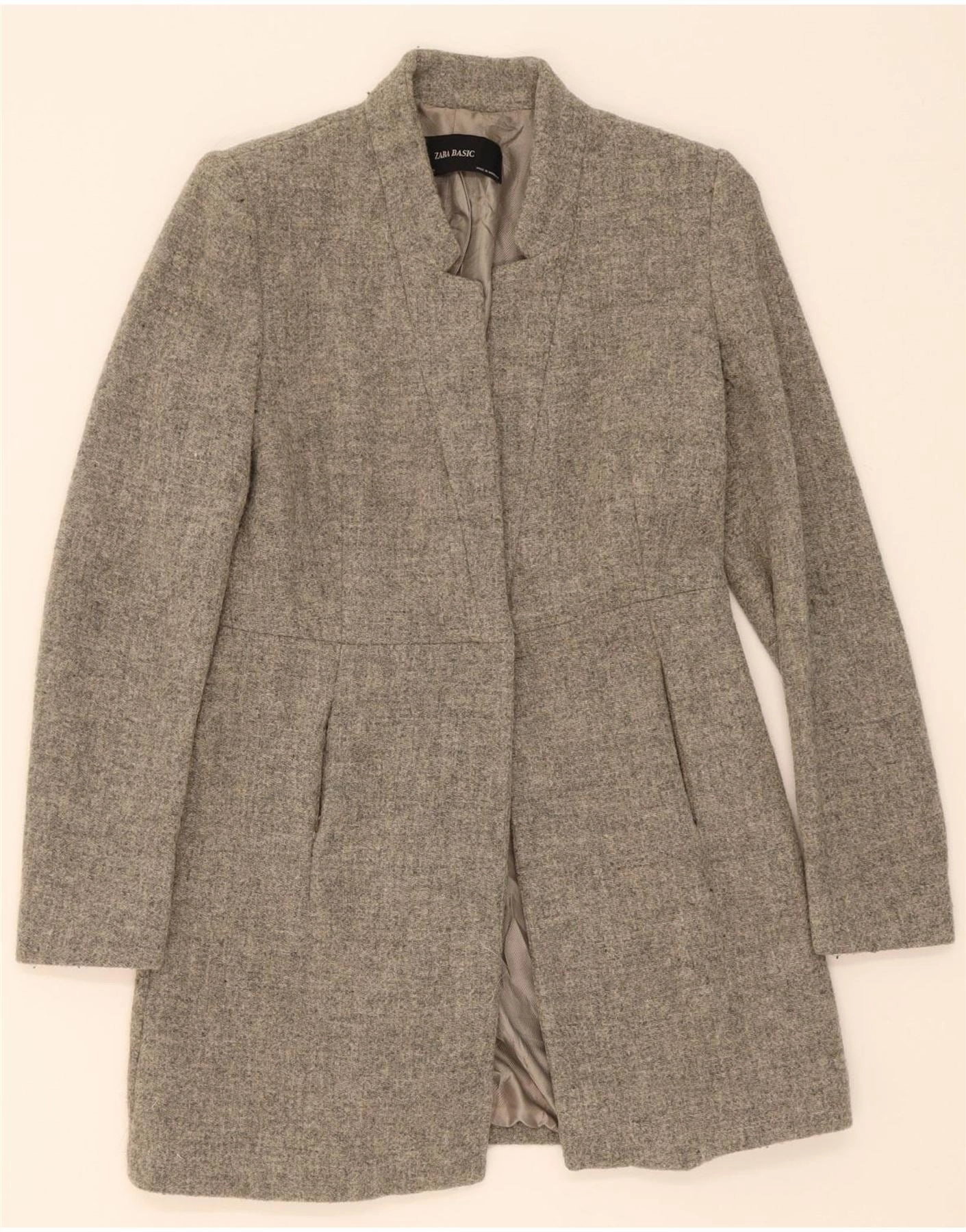ZARA Womens Blazer Jacket UK 10 Small Grey Trendy Design