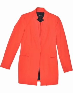 ZARA Womens Blazer Jacket UK 10 Small Red Polyester Sophisticated Style Classic Design