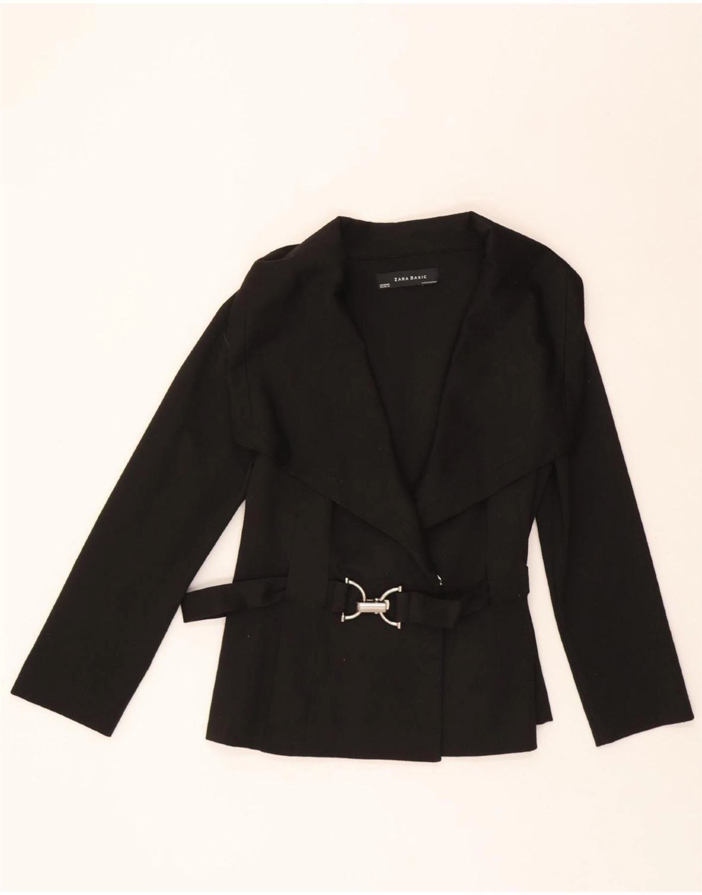 ZARA Womens Blazer Jacket UK 20 2XL Black Chic Office Design Elegant Precision