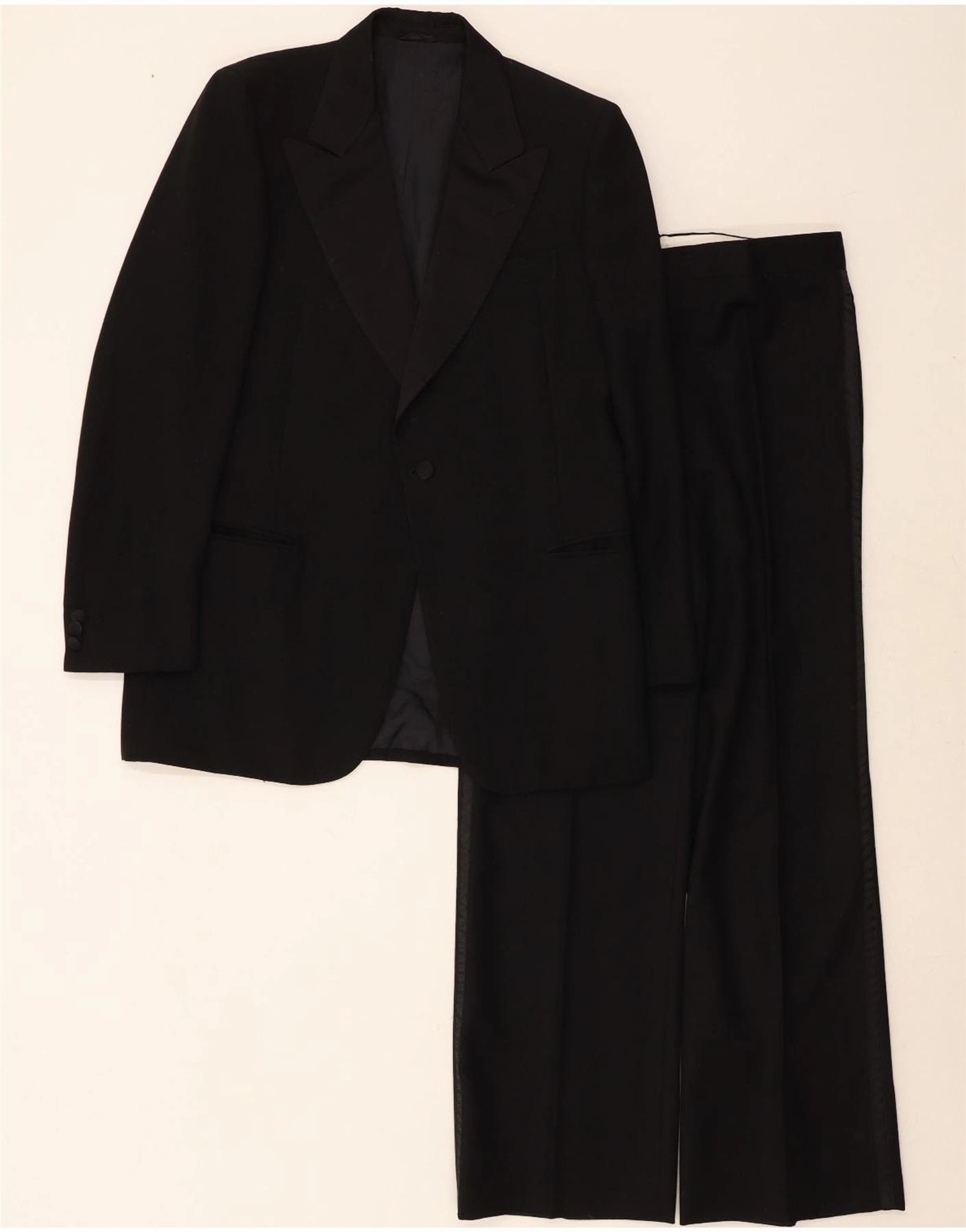 Business Attire Elegant Workwear ZIGNONE Mens 1 Button 2 Piece Suit IT 50 Large W32 L31 Black Wool
