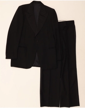 Business Attire Elegant Workwear ZIGNONE Mens 1 Button 2 Piece Suit IT 50 Large W32 L31 Black Wool