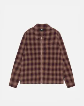 ZIP SHIRT TWISTED YARN PLAID Multi Pocket Design Chic Ensemble