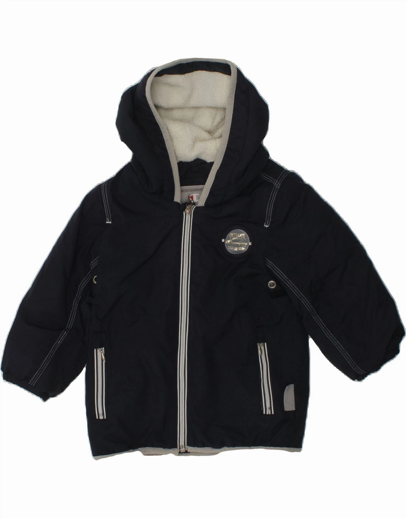 Quick Layer Storm Proof CHAMPION Baby Boys Hooded Windbreaker Jacket 9-12 Months Small Navy Blue