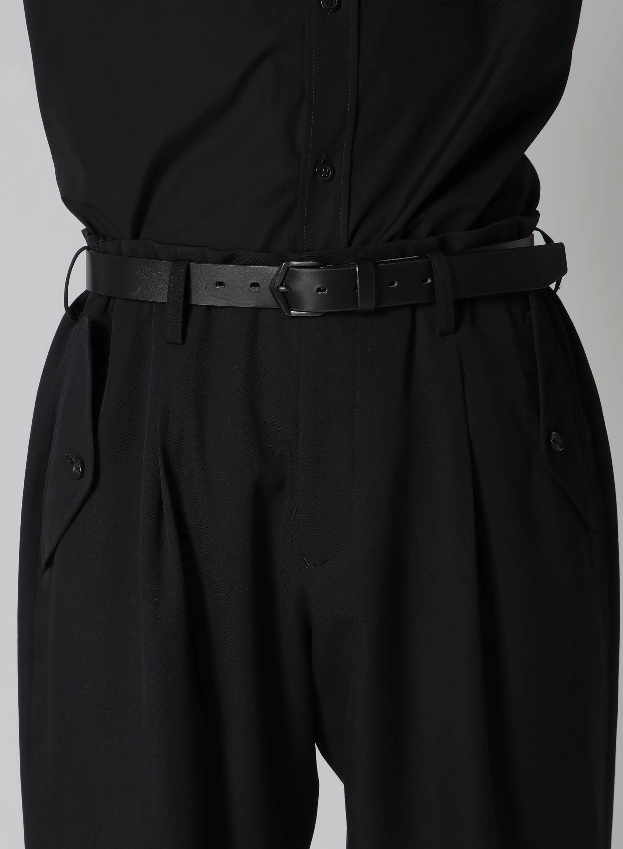 Comfy Feel LightweightConstruction WOOL GABARDINE HEM TAB GABARDINE PANTS